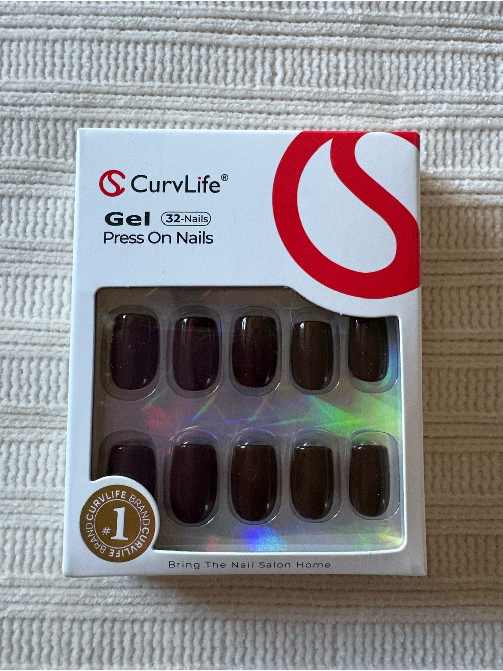 Curvlife Gel Press On Nails - Dark Brown (32 Nails) Mocha